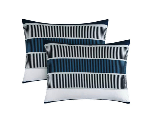 Mainstays Blue Stripe 8 Piece Bed in a Bag Comforter Set With Sheets, Full- NEW IN BAG!!!