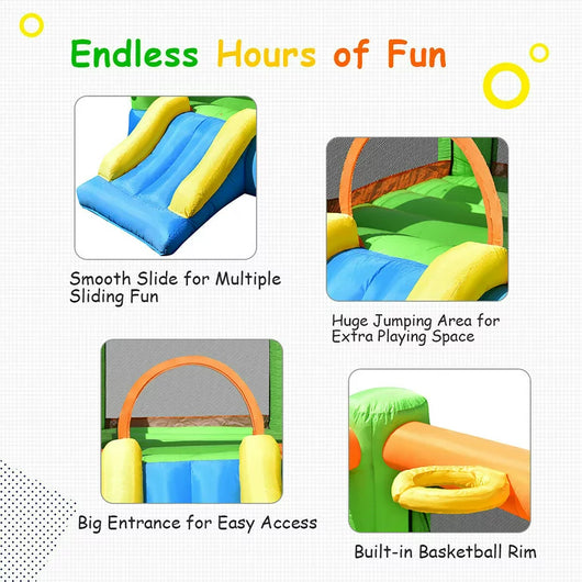 Costway Kids Playing Inflatable Bounce House Jumping Castle Game Fun Slider 480W Blower!  -Brand new in the box