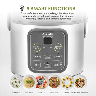 Aroma Housewares Professional 8-Cup (Cooked) / 2Qt. Digital Rice & Grain Multicooker (ARC-994SG), Gray- NEW IN BOX!!!