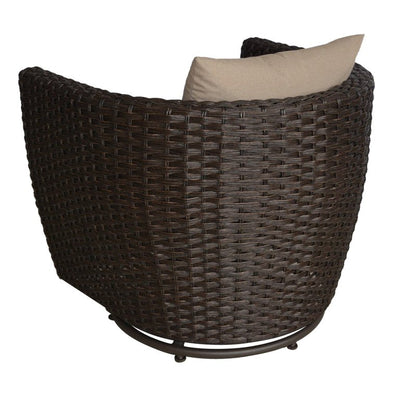 Everluck Swivel Chair, 1 piece, Brown Wicker with Tan Cushions**New**
