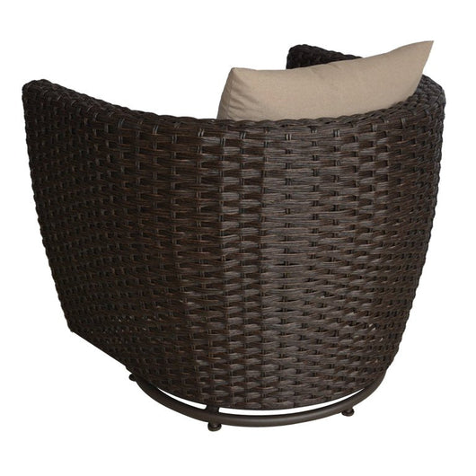 Everluck Swivel Chair, 1 piece, Brown Wicker with Tan Cushions**New**