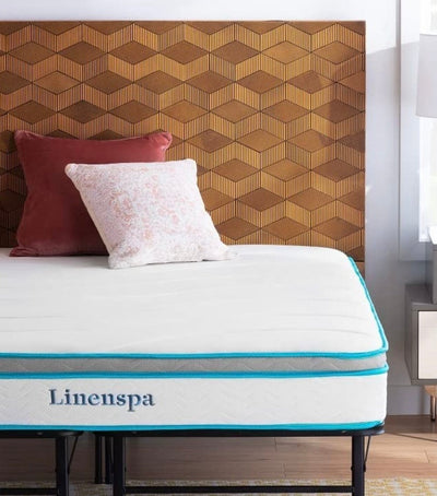 LINENSPA 8 Inch Memory Foam and Innerspring Hybrid Mattress, Full, Medium Firm!! BRAND NEW IN BOX!!