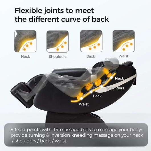 BOSSCARE Assembled Massage Chair Recliner with Zero Gravity Full Body Massage Black!  -Brand new and assembled (Has some small scratches on the back side plastic, photos shown)
