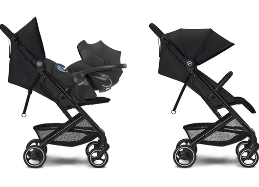 CYBEX Beezy 2 Stroller, Lightweight Baby Stroller, Compact Fold, Compatible with All CYBEX Infant Seats, Stands for Storage, Easy to Carry, Multiple Recline Positions, Travel Stroller, Moon Black- new