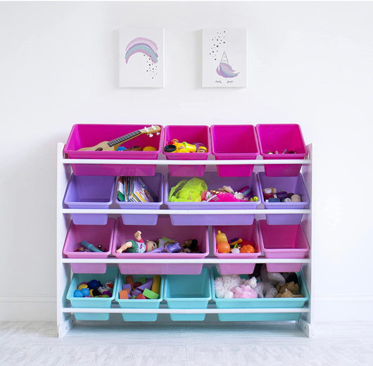 Humble Crew, White/Blue/Pink/Purple Extra-Large Toy Organizer, 16 Storage Bins- NEW IN BOX!!!!