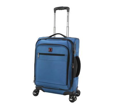 Swiss Tech 20in Softside Carry-on Luggage with 8-Wheel Spinner, Blue- NEW OUT OF BOX!!!!