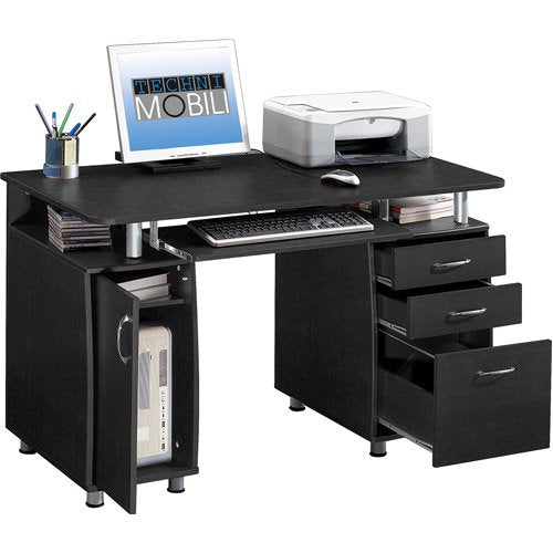 Techni Mobili Complete Workstation Computer Desk with Storage, Espresso**New in Box**
