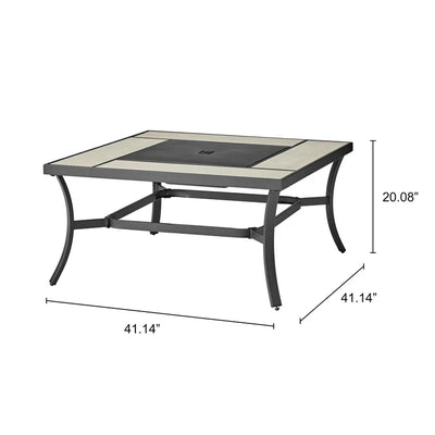 Grand Leisure Newport Steel Tile-top Wood Burning Firepit Table!  -Brand new in the box