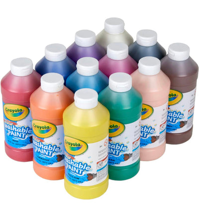 Crayola Washable Paint, 12 Count, Kids Non Toxic Paint Set, School Supplies, Assorted Colors, 16 Oz- NEW IN BOX!!!