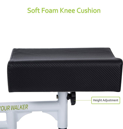 BEYOUR WALKER Folding Knee Walker for Foot Injuries with Dual Braking System Crutches Alternative, White!! NEW IN BOX!!