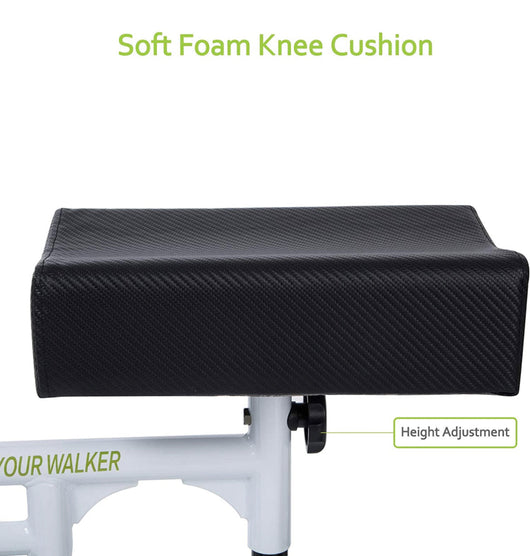 BEYOUR WALKER Folding Knee Walker for Foot Injuries with Dual Braking System Crutches Alternative, White!! NEW IN BOX!!