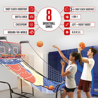 NBA Licensed Foldable Indoor Arcade Basketball Game 2 Players Dual Rims- NEW IN BOX!!!