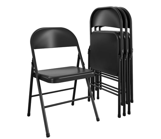 Mainstays Steel Folding Chair (4 Pack), Black (new)