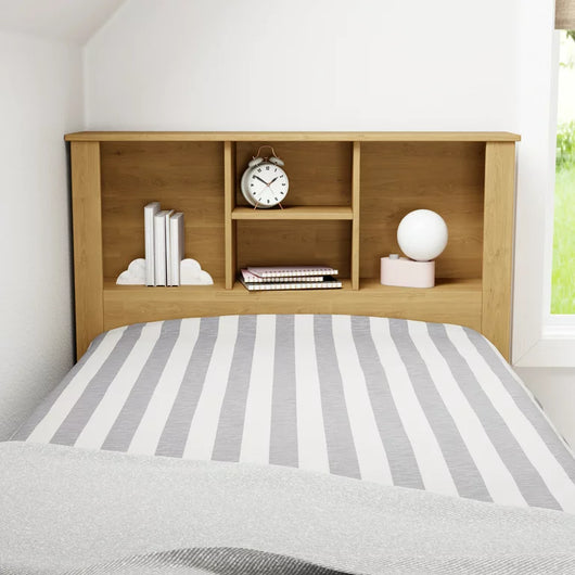 Rest Haven Wood 4 Section Storage Headboard, Twin, Natural**New in box**
