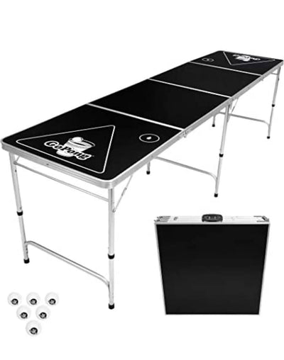 GoPong 8 Foot Portable Beer Pong / Tailgate Table Black**New in Box**
