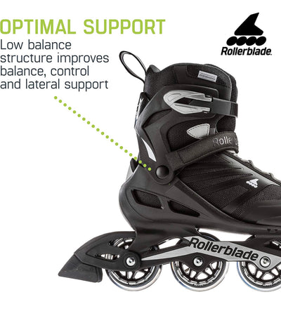 Rollerblade Zetrablade Men's Adult Fitness Inline Skate, Black and Silver, Performance Inline Skates- NEW IN BOX!!!