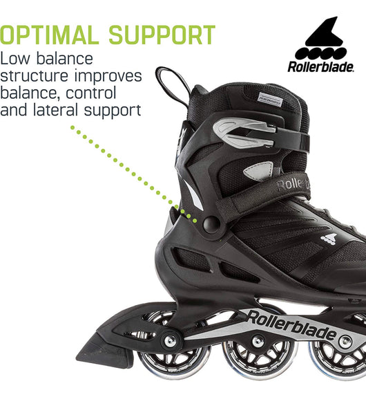 Rollerblade Zetrablade Men's Adult Fitness Inline Skate, Black and Silver, Performance Inline Skates- NEW IN BOX!!!