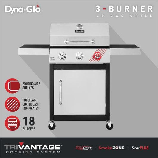 Dyna-Glo 3-Burner Propane Gas Grill in Stainless Steel with TriVantage Multifunctional Cooking System- new in the box