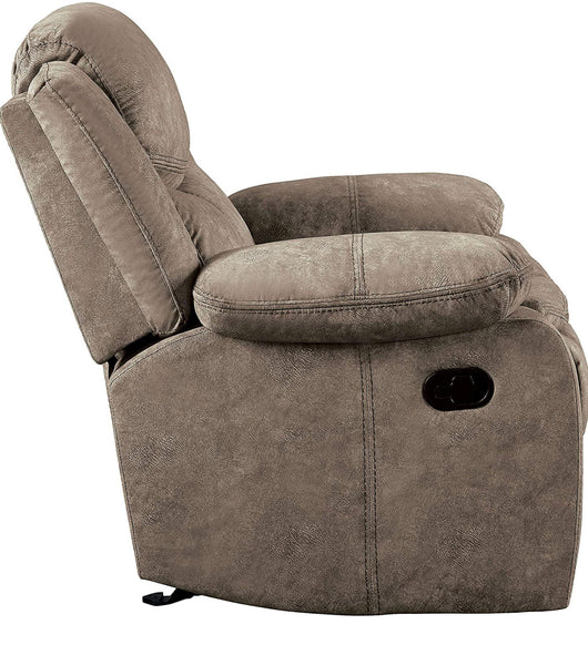 Lexicon Warrenton Faux Suede Manual Double Reclining Sofa, 87.5" W, Brown!  -Brand new out of the box