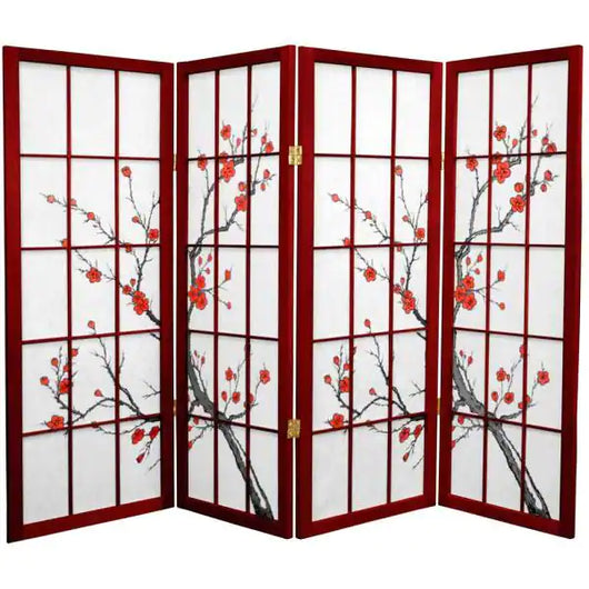 Oriental Furniture 4 ft. Rosewood 4-Panel Room Divider**New in Box**