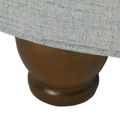 Homepop Home Decor | Large Button Tufted Woven Round Storage Ottoman | Ottoman with Storage for Living Room & Bedroom (Light Blue)**New in box**