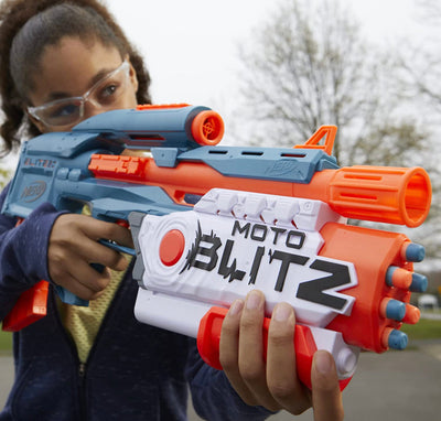 NERF Elite 2.0 Motoblitz Blaster with Scope, Motorized 10-Dart Blasting, Airblitz 6 Darts, 22 Darts, Outdoor Toys for 8 Year Old Boys & Girls-