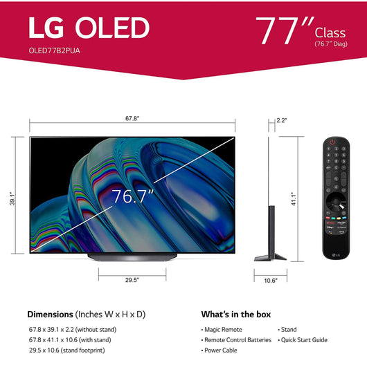 LG B2 Series 77-Inch Class OLED Smart TV OLED77B2PUA, 2022 - AI-Powered 4K TV, Alexa Built-in- BRAND NEW IN BOX!!! PLEASE READ DESCRIPTION!!!