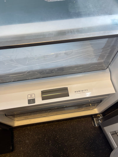Midea  26.3-cu ft Side-by-Side Refrigerator with Ice Maker (Stainless Steel)- brand new / scratch and dent / has small dent low on freezer door - see pics please