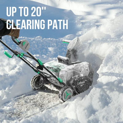 Litheli Cordless Snow Blower, 2x20V (40V) 20 Inch Snow Thrower with Brushless Motor Electric Snow Remove Machine, 2 x4.0 Ah Batteries & Charger!  -Brand new and assembled