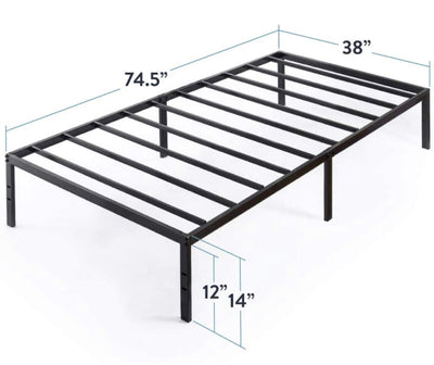 Best Price Mattress 14 Inch Metal Platform Beds w/ Heavy Duty Steel Slat Mattress Foundation (No Box Spring Needed), Black- NEW IN BOX!!!