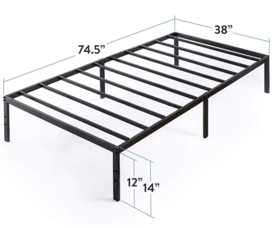 Best Price Mattress 14 Inch Metal Platform Beds w/ Heavy Duty Steel Slat Mattress Foundation (No Box Spring Needed), Black- NEW IN BOX!!!