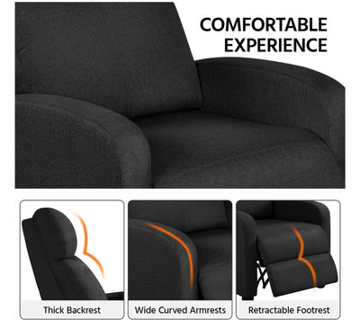 Yaheetech Push Back Recliner, Black (new and assembled)