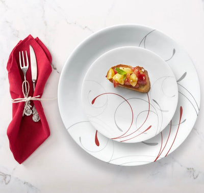 Corelle® Splendor, White and Red, 12 Piece, Dinnerware Set- NEW IN BOX!!!