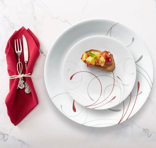 Corelle® Splendor, White and Red, 12 Piece, Dinnerware Set- NEW IN BOX!!!
