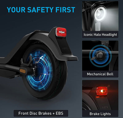 NIU Electric Scooter for Adults - 350W Power(Sport Ver. 300W), 31 Miles Long Range(S Ver. 25), Max Speed 20MPH(S Ver. 17.4MPH), Wider Deck, 9.5'' Tubeless Fat Tires, Portable & Folding, UL Certified- new - assembled