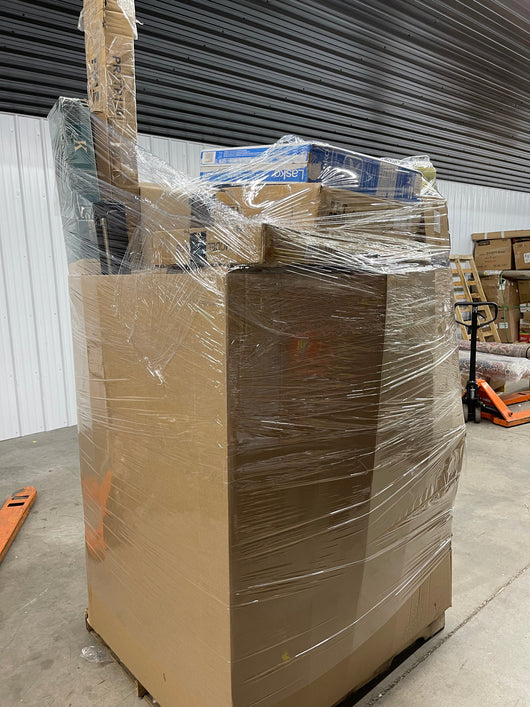 Jumbo huge liquidation pallet- over 7 ft tall ! Pallet number 8769