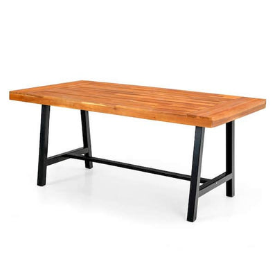 Phi Villa Black Rectangular Wood Patio Outdoor Dining Table**New in box**