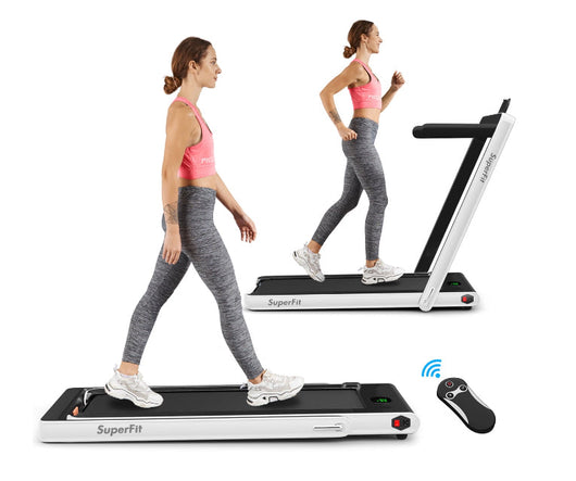 SuperFit 2.25HP 2 in 1 Folding Treadmill W/ Speaker Remote Control APP!! Brand new out of the box!!