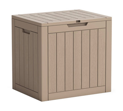 LACOO 32 Gallon Resin and Plastic Deck Box, Light Brown- NEW AND ASSEMBLED!!!!