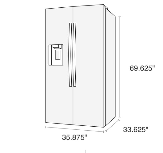 Whirlpool  24.5-cu ft Side-By-Side Refrigerator with Ice and Water Dispenser and Can Caddy - White- new - scratch and dent unit