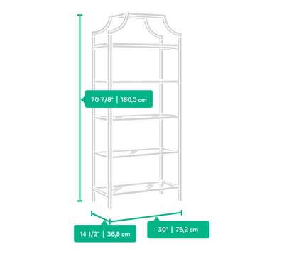 Better Homes & Gardens 71” Nola 5 Tier Etagere Bookcase, Gold finish!! NEW IN BOX!!