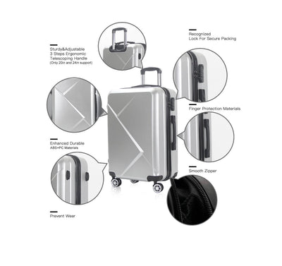 3Pc Silver Luggage Set (new out of the box)
