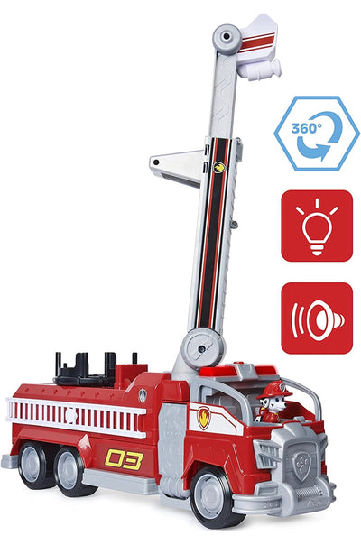 Paw Patrol, Marshall’s Transforming Movie City Fire Truck with Extending Ladder, Lights, Sounds and Action Figure, Kids Toys for Ages 3 and up- NEW !!!