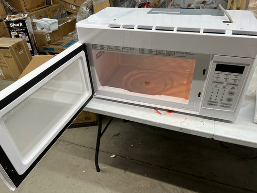 1.6 cu. ft. Over the Range Microwave in White!! NEW OUT OF BOX, DENT ON FRONT LEFT CORNER, FROM SHIPPING(TESTED WORKS GREAT)!!