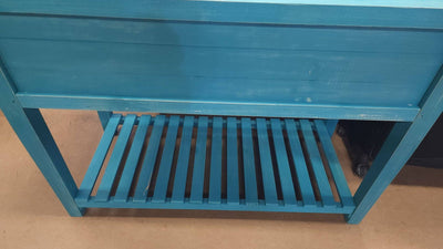 The Pioneer Woman Blue Wood Raised Garden Bed, 40.2" L x 18.2" W x 32" H (new and assembled but has some small scratches)