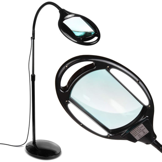 Brightech LightView Pro Magnifying Floor Lamp - Hands Free Magnifier with Bright LED Light for Reading - Work Light with Flexible Gooseneck - Standing Mag Lamp**New in box**