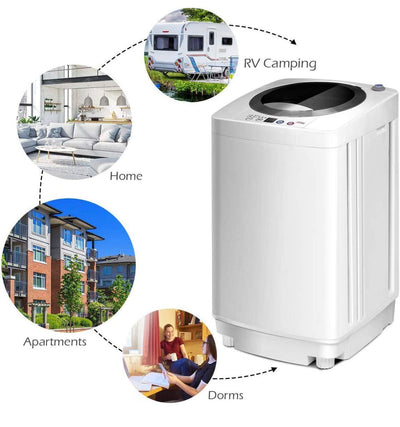 Giantex Portable Washing Machine, Full Automatic Washer and Dryer Combo, with Built-in Pump Drain 8 LBS Capacity Compact Laundry Washer Spinner for Apartment RV Dorm- new / scratch and dents