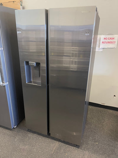 Samsung - 22 Cu. Ft. Side-by-Side Counter-Depth Refrigerator - Stainless steel- customer return from major department store - scratch and dent item