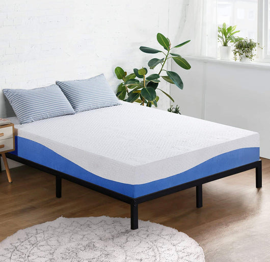 Olee Sleep 10 Inch Gel Infused Layer Top Memory Foam Mattress, King, Blue- NEW IN BOX!!!