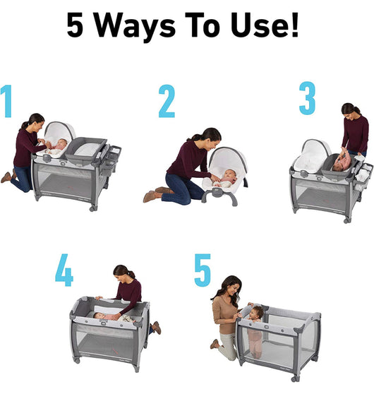 Graco Pack 'n Play Quick Connect DLX Playard Includes Portable Seat and Rapid Remove Fabrics for Easy Cleaning, Nico- NEW IN BOX!!!